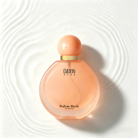 Flacon de parfum rond élégant pour femme avec bouchon sphérique, couleur et logo personnalisés, contenant de parfum classique pour femme, vente en gros