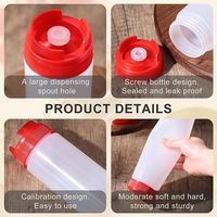 Penjualan terlaris 16/20/24oz dua tutup dapat diisi ulang LDPE botol saus Remas kualitas makanan Dispenser FIFO dengan tutup sekrup