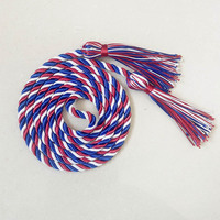 Cordons d'honneur académiques personnalisés 100 % polyester écologiques multicolores avec pompon de graduation pour vêtements scolaires – Vente en gros
