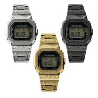 Kit de modification professionnel pour montres séries DW-5600, GW-M5610, G-5600 avec boîtier et bracelet en acier inoxydable gaufré et fermoir déployant