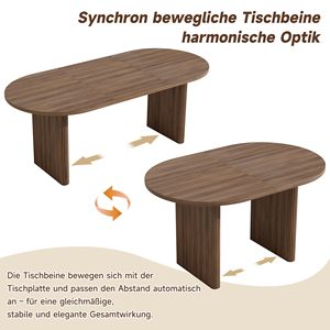 Table à manger ovale en bois SENYU au design moderne avec pieds cannelés, style mid-century, pour la salle à manger à domicile - Product Image 6
