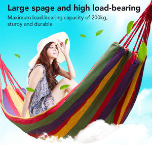 <span class=keywords><strong>Hamac</strong></span> suspendu <span class=keywords><strong>en</strong></span> <span class=keywords><strong>toile</strong></span> <span class=keywords><strong>de</strong></span> coton confortable à rayures pour patio, jardin, épaissi - Product Image 3