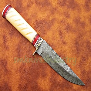 Arreglar hoja personalizado hecho a mano Damasco cuchillo de caza con camello hueso manejar (Smk1335) - Product Image 3