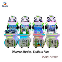 Máquina de Juegos Arcade 3 en 1 Happy Panda: Simulador de Carreras de Caballos, Juego de Tiro y Pesca, Operada con Monedas para Centros de Juegos Arcade