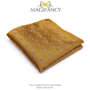 Mode chaud noël Jacquard <span class=keywords><strong>mouchoir</strong></span> 22cm <span class=keywords><strong>arbre</strong></span> cerf Polyester hommes poche carré smoking costume mariage fête accessoire cadeau - Product Image 5