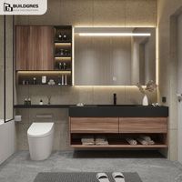 Buildgres-Armoire de salle de bain fonctionnelle à porte unique, pour vanité de salle de bain utilitaire