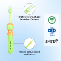 Brosse à dents pour bébé avec logo imprimé sur la poignée, poils doux, OEM, marque privée, brosse manuelle