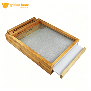 Golden Bear LSBB-1 Panneau inférieur grillagé Langstroth 10 cadres en cèdre de Chine, trempé dans la cire d'abeille, avec tiroir de rangement et base ventilée - Product Image 4