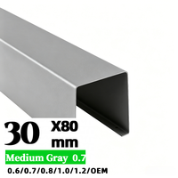 Panneau de plafond en aluminium en forme de U de qualité supérieure 30x80mm pour système de plafond suspendu, design linéaire moderne, ignifuge, en métal, pour hôpital
