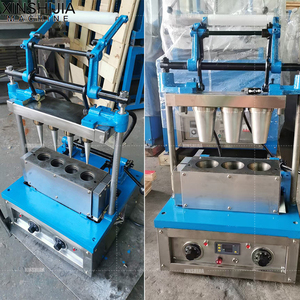 Machine commerciale semi-automatique à 2 têtes pour la fabrication de cornets de crème glacée croustillants, de gaufrettes et de tasses à café, 110V 220V 380V, antiadhésive - Product Image 4