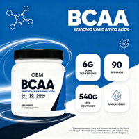 L-Glutamine sans sucre pour adultes, boisson de récupération musculaire après l'entraînement, acides aminés, 10-19g de protéines, poudre de BCAA, 540g, HALAL, OEM