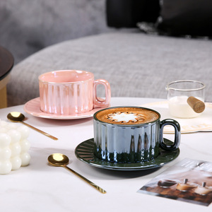 Tazza da caffè e piattino in ceramica in porcellana con Design di moda lucido tazza da caffè tazze da latte - Product Image 3
