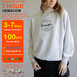 ผู้ผลิตเสื้อผ้าสตรีแบบ OEM เสื้อสเวตเชิ้ตคอเต่าปักลายตามสั่ง ไซส์ US ทรงโอเวอร์ไซส์ ผ้าฝ้ายฟลีซสำหรับผู้หญิง - Product Image 1