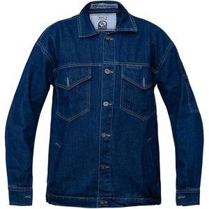 Veste en jean ignifuge tendance, 100% coton, 11 oz, bleu, coupe classique pour homme - Product Image 1