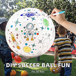 Crea tu Balón de Fútbol Personalizado de PVC de 10 Pulgadas con Marcadores, Kit de Bricolaje para Niñas y Niños - Product Image 2