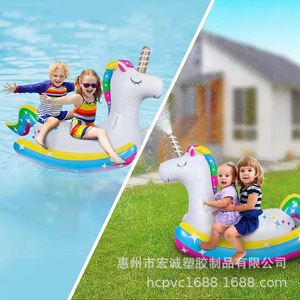 Pvc <b>Inflatable</b> Unicorn Water Spray Horse 220x160x80cm Outdoor Kids Play <b>Toy</b> - Product Image 4