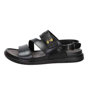 Valleverde Sandales basses pour hommes noires 45 Talon de 3 cm Sandales de marche confortables - Product Image 1