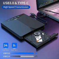 Unidad de CD/DVD Externa Fervit 7 en 1, Grabadora USB 3.0 Tipo-C para Portátil/Escritorio