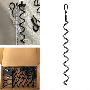 Kit de <span class=keywords><strong>fixation</strong></span> robuste pour trampoline avec 4 sangles - Ancrage en spirale en acier pour trampoline, balançoire, pavillon, tente de fête, maison - Product Image 3