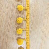 Bande de dentelle à pompons brodés multicolores personnalisable, garniture à franges, ruban à pompons tissé pour projets de vêtements et de décoration intérieure