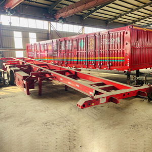 Heißer Verkauf: 20ft 40ft Container-Skelettchassis 2/3/4 Achsen Fracht-Sattelauflieger Stahl-Autotransporter-Anhänger - Product Image 2