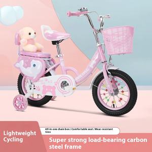 Mädchenfahrrad für Alter 2 bis 6 Jahre, Einzelgang mit Stahlgabel und gängigem Fußbremsen-System - Product Image 6