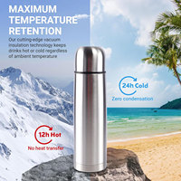 Set Termos Yerba Mate dari Baja Tahan Karat 304, Botol Air Vakum Terisolasi dengan Tutup Sedotan Mate yang Dapat Diganti, 350/500ml, Bebas BPA