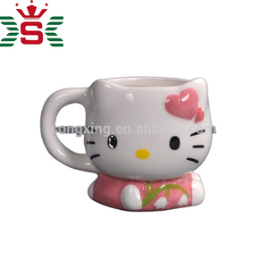 Moderno presenta acqua o caffè bere tazze <span class=keywords><strong>ciao</strong></span> gatto tazza di caffè ceramica per bambini e adulti personalizzato Pink impugnatura - Product Image 3