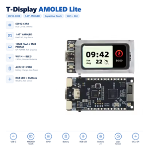Placa de Desarrollo Inalámbrica HT LILYGO T-Display AMOLED-Lite ESP32-S3 con Pantalla AMOLED de 1.47 Pulgadas para Proyectos IoT Integrados - Product Image 1