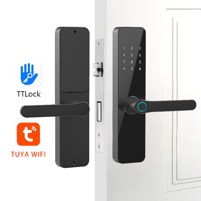 MZD High Quality Apartment Room Handle Smart Lock Aluminum Door Smart Cylinder Lock Tuya Smart Lock