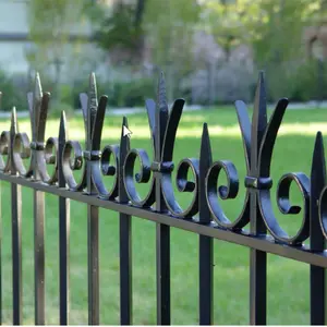 Panneaux de clôture métallique en fer forgé, clôture en acier, barrière de chien, tige avec flèche à sabot