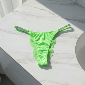 Sexy Thin Rhinestone <b>G</b>-<b>string</b> Metal Ice Silk T-<b>pants</b> Women's Fitness Sports Hip-lifting Low-Rise Six Items Per Box - Product Image 5