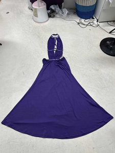 Vestido largo halter con aberturas para mujer, sin espalda, con pedrería, sin mangas, elegante, para fiesta de noche, formal - Product Image 6