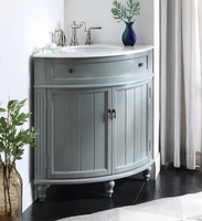 Armoire de salle de bain de style européen Meuble-lavabo de salle de bain design d'angle avec étage supérieur en quartz Armoire de salle de bain de 24 pouces