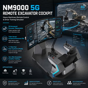 สถานีควบคุมระยะไกลอุตสาหกรรม HMI รุ่น NM9000 จอแสดงผล 4K สามจอ สำหรับการควบคุมเครื่องจักรระยะไกล - Product Image 5