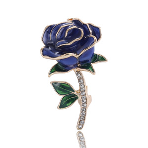 Rose broche luxe coloré strass percé broche capricieuse femme broches accessoires bijoux de haute qualité - Product Image 2