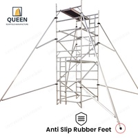 LINYIQUEEN 6082 Échafaudage mobile en aluminium T6, hauteur de plateforme 6,98 m, capacité de charge 900 kg, roulettes verrouillables, structure stable