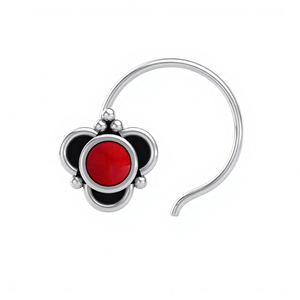 Bijou de piercing artisanal délicat en argent sterling 925 fait main, clou de nez rond à sertissage en coupelle, style indien, pour femmes et jeunes filles - Product Image 1