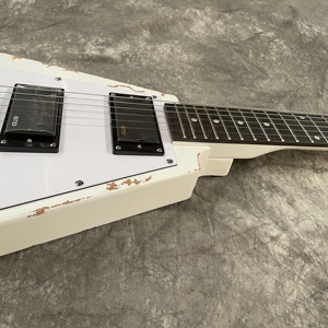 กีตาร์ไฟฟ้า <span class=keywords><strong>Flying</strong></span> <span class=keywords><strong>V</strong></span> สีขาวรุ่นใหม่ล่าสุด คัสตอม HH Pickup 6 สาย ตัวบอดี้ไม้มะฮอกกานีเมเปิล  ฟิงเกอร์บอร์ดไม้โรสวูด - Product Image 3