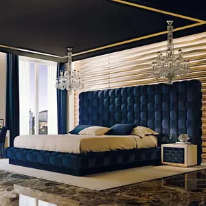 ダブルベッドセット高品質ホテル寝室家具ファブリックベッドホテルマスターベッドルームインテリア家具