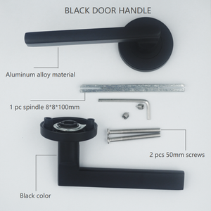 Poignée <span class=keywords><strong>de</strong></span> <span class=keywords><strong>porte</strong></span> intérieure en alliage d'aluminium noir pour <span class=keywords><strong>porte</strong></span> en bois d'appartement, installation facile BBDHOME - Product Image 4