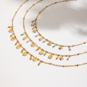 Collar con Colgante de Corazón Romántico y Dulce de Acero Inoxidable con Oro de 18K, Joyería para Regalo - Product Image 4