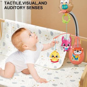 Lit mobile suspendu hochet jouets animaux musicaux bébé dormir jouet électrique rotatif suspendu lit cloche avec pendentif - Product Image 4