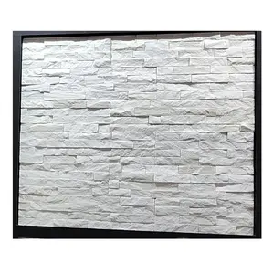 Premium Quality Pure White Quartzite Sandstone Natural Culture Stone Thin Panel For Exterior Walls