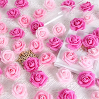 100 têtes de fleurs artificielles en mousse, roses, 7 cm, décoration de mariage, décoration de la maison, fleurs artificielles DIY, Saint-Valentin et Thanksgiving