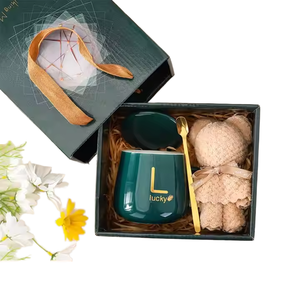 Juego de caja de regalo de San Valentín con estampado bonito, Taza de cerámica romántica <span class=keywords><strong>y</strong></span> toalla para Pascua <span class=keywords><strong>y</strong></span> Navidad, juego de regalo sorpresa - Product Image 3