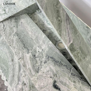 <span class=keywords><strong>Lavabo</strong></span> de piedra con borde ondulado verde Lander Shangrila, <span class=keywords><strong>lavabo</strong></span> de baño de mármol, <span class=keywords><strong>lavabo</strong></span> de mármol con piedra natural para dormitorio de Hotel - Product Image 4