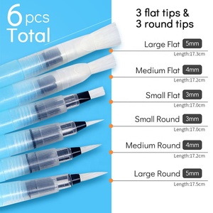 Ensemble professionnel <span class=keywords><strong>de</strong></span> 6 stylos pinceaux rechargeables pour aquarelle, <span class=keywords><strong>encre</strong></span>, dessin, peinture, calligraphie, fournitures artistiques - Product Image 2