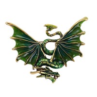 Broche Dragon Métal Vintage Homme, Épingle de Revers Rétro Dessin Animé, Bijou Décoratif pour Costume et Manteau