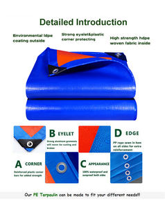 Lona de Microfibra Tejida de <span class=keywords><strong>PE</strong></span> Resistente de 6x8m, Impermeable, Resistente al Sol, al Frío y al Envejecimiento, Plegable, Lisa, Mediana, Textil para el Hogar - Product Image 3